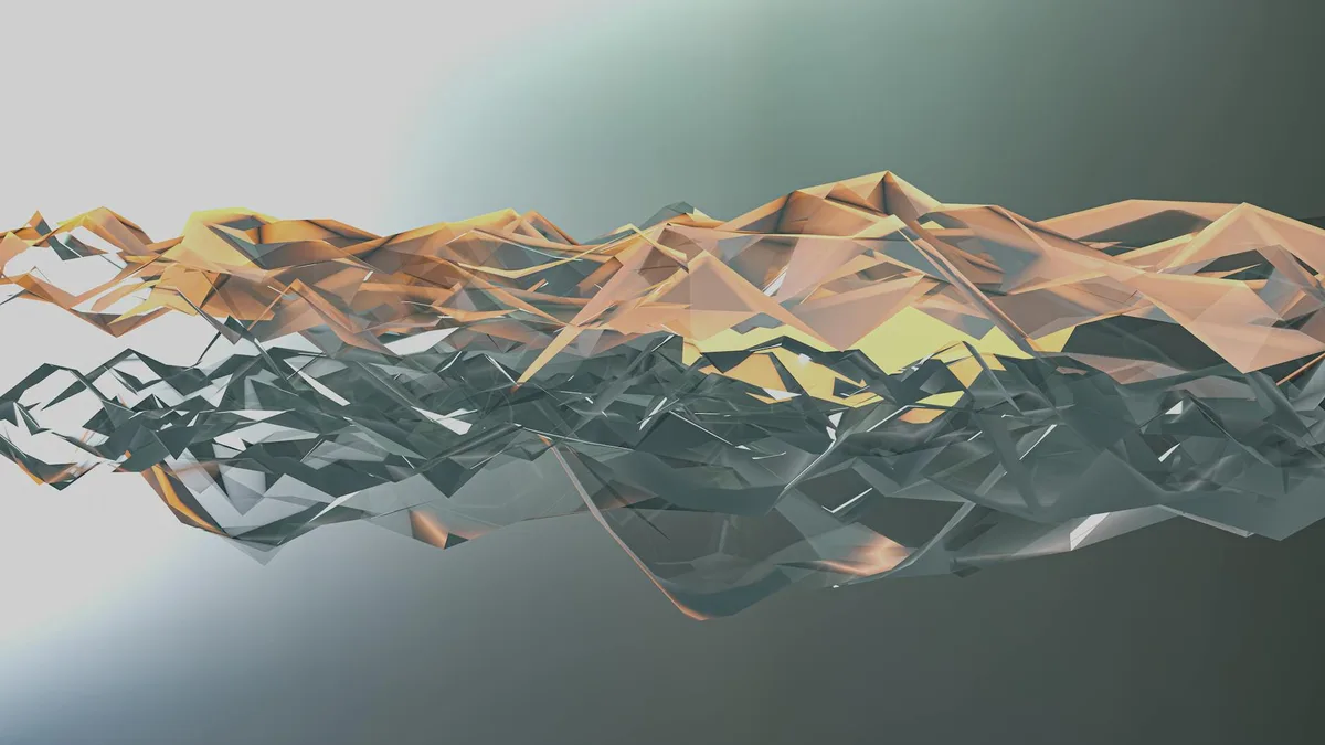 Kreatives 3D-Render mit geometrischen Metallformen