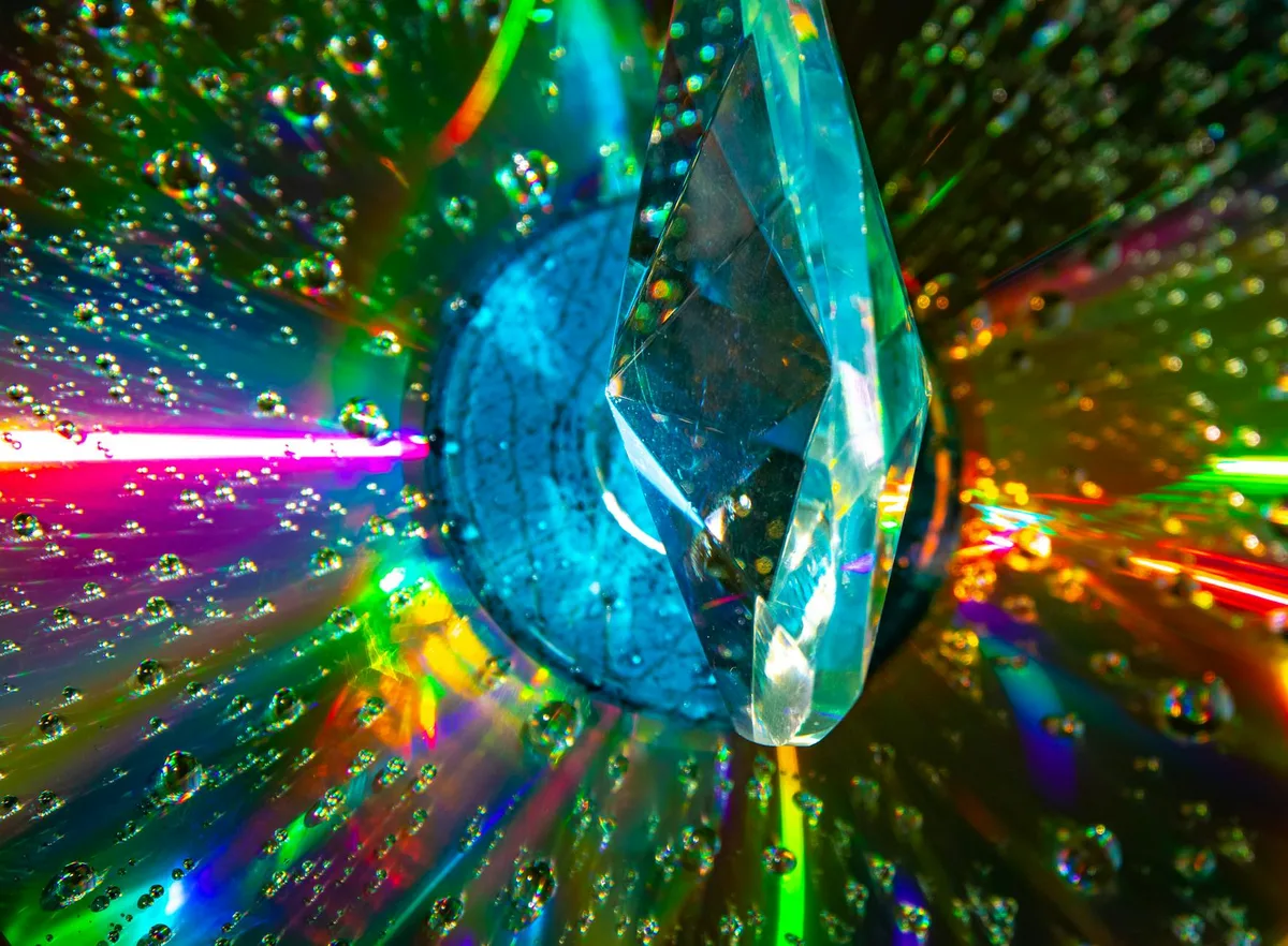 Cristallo a rifrazione arcobaleno: effetto spettro vibrante