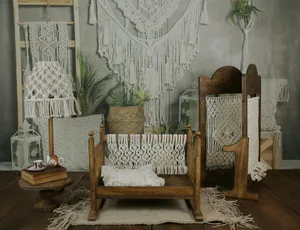 Intricately crafted macrame decorations in a cozy, natural-themed interior setting.