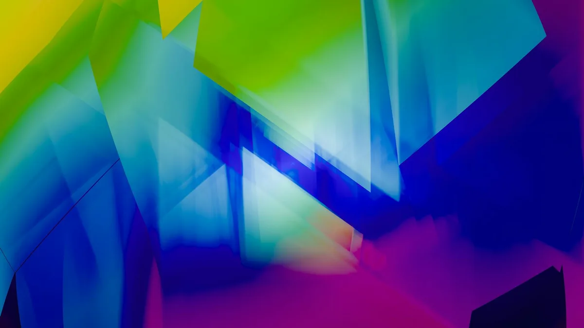 네온 컬러의 디지털 스타일 밝은 기하학적 추상 아트