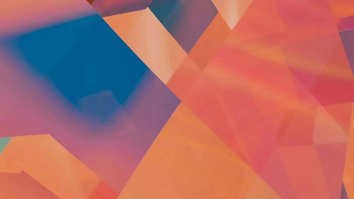Art abstrait géométrique coloré aux teintes douces d'orange et de bleu