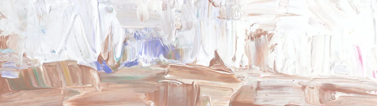 Arte astratta materica con texture acriliche marrone chiaro e bianche