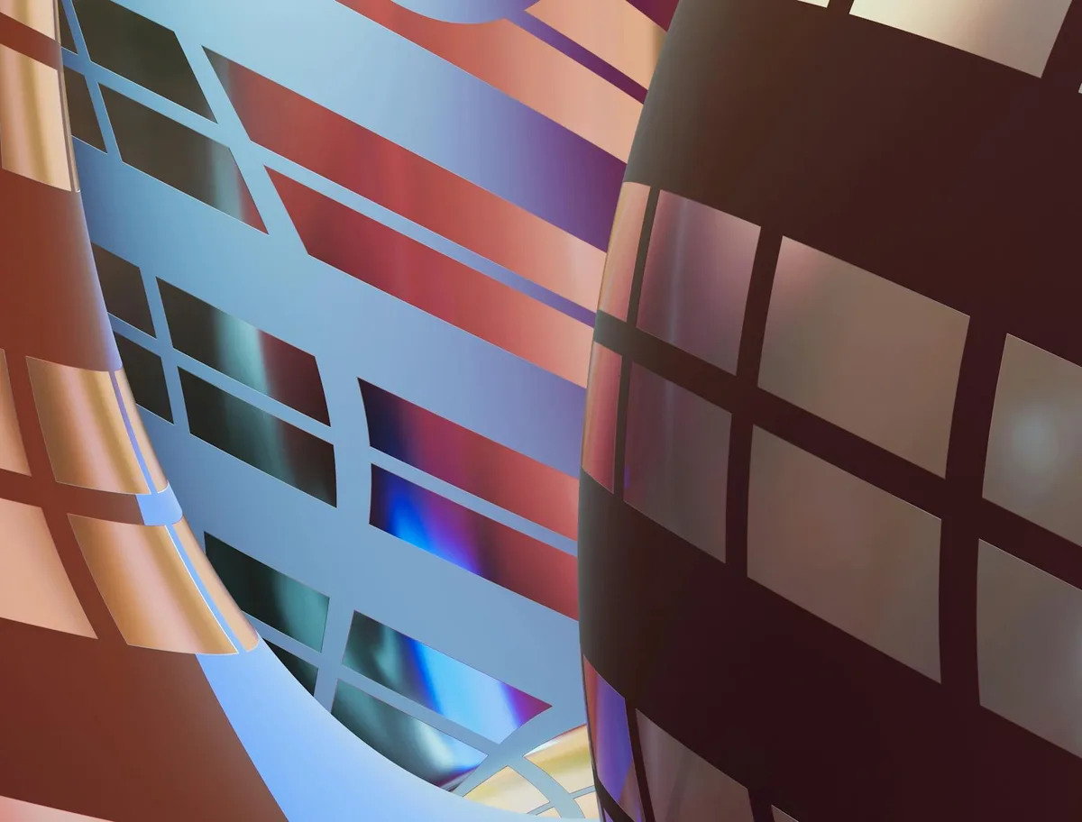 Arte digitale astratta vibrante con linee fluide e pattern geometrici