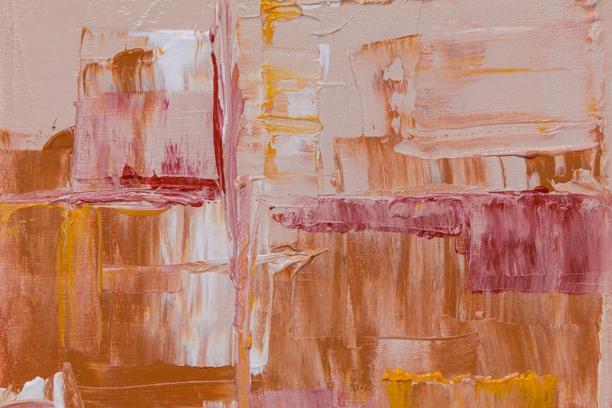 Peinture à l’huile abstraite aux coups de pinceau expressionnistes chaleureux