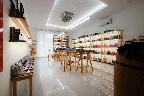 Bright and modern diecast model store interior in Phnom Penh, Cambodia.