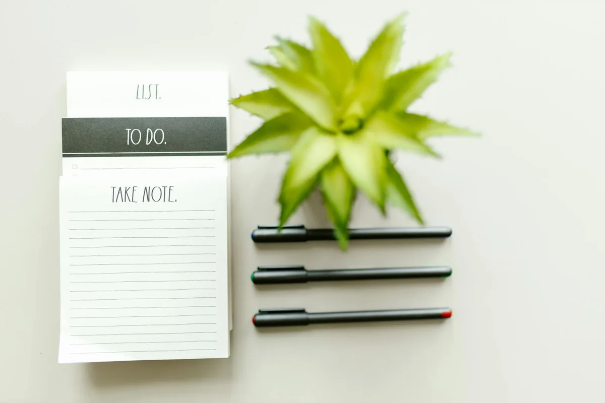 Lista penne nere pianta composizione piatta produttività