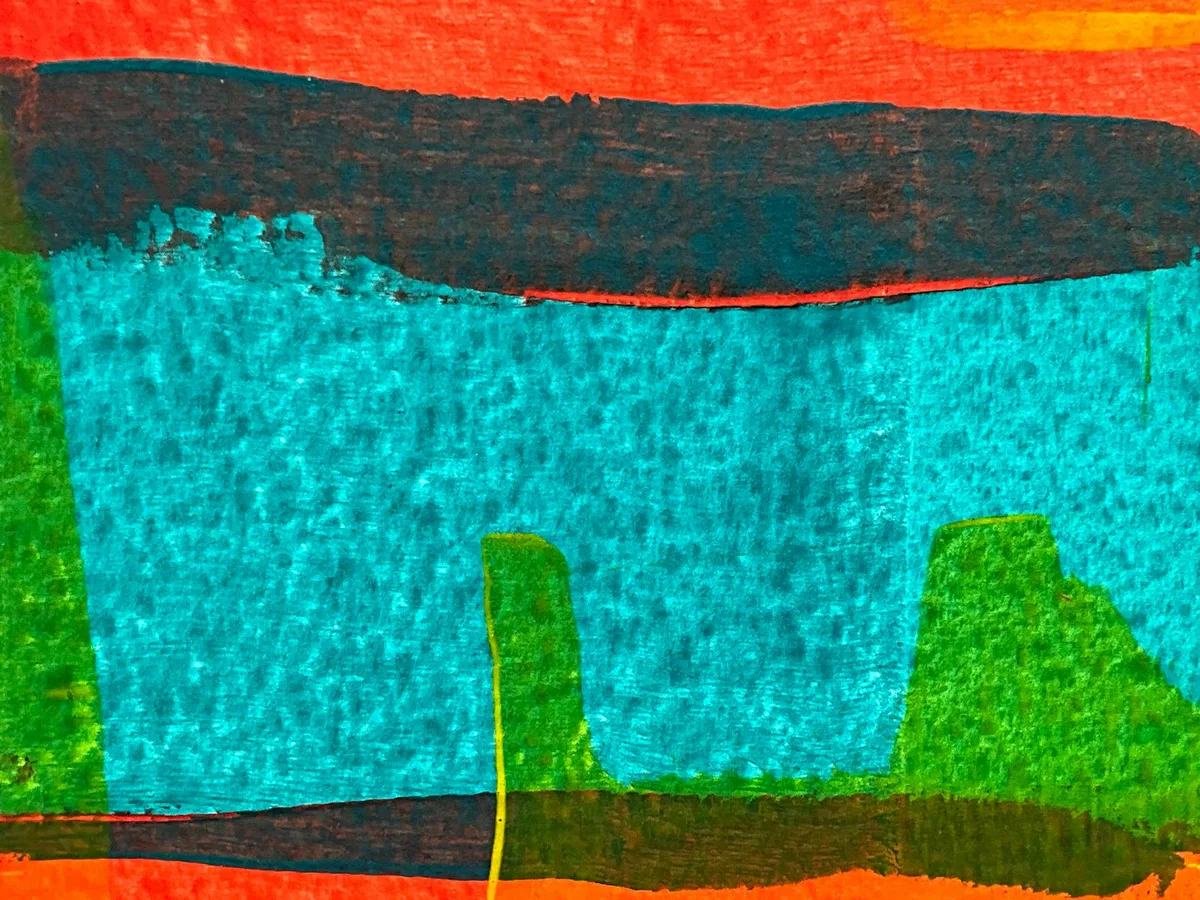 볼드한 기하학적 도형의 컬러풀한 추상화 배경화면