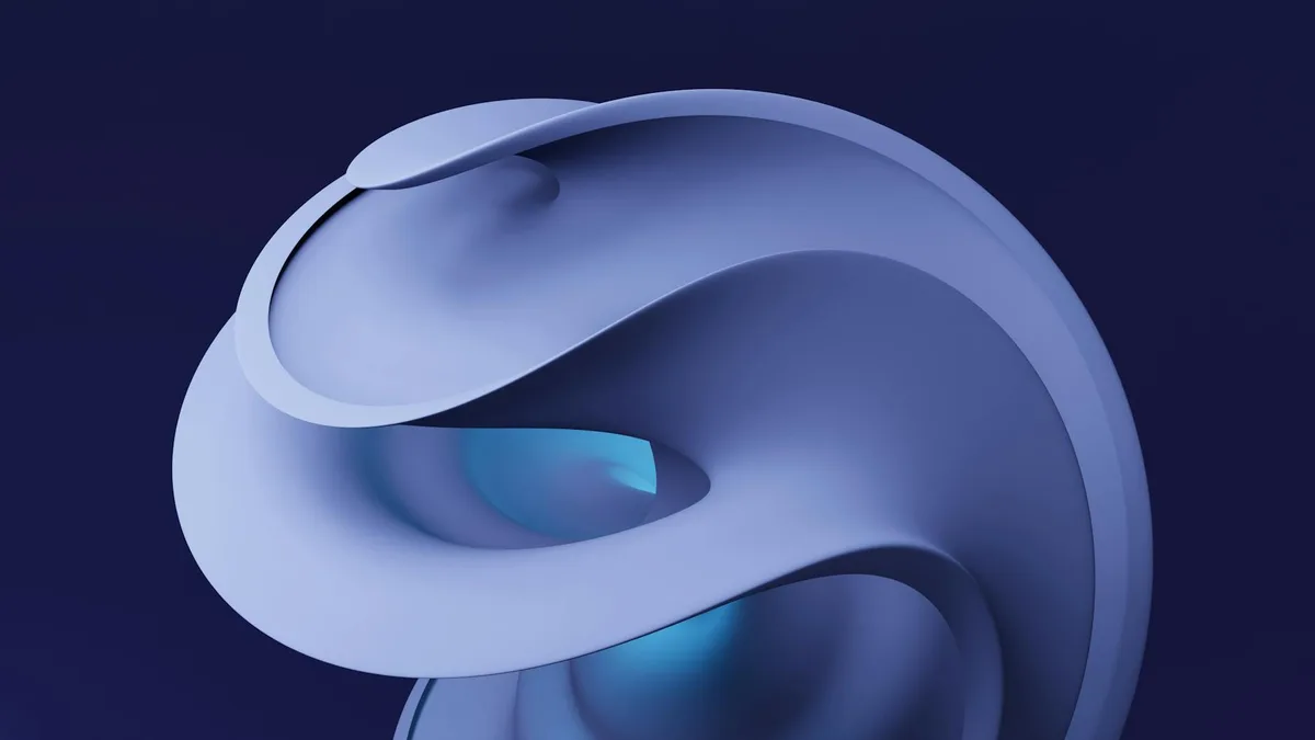 Eleganter abstrakter Wirbel mit sanften Blautönen auf dunklem Hintergrund