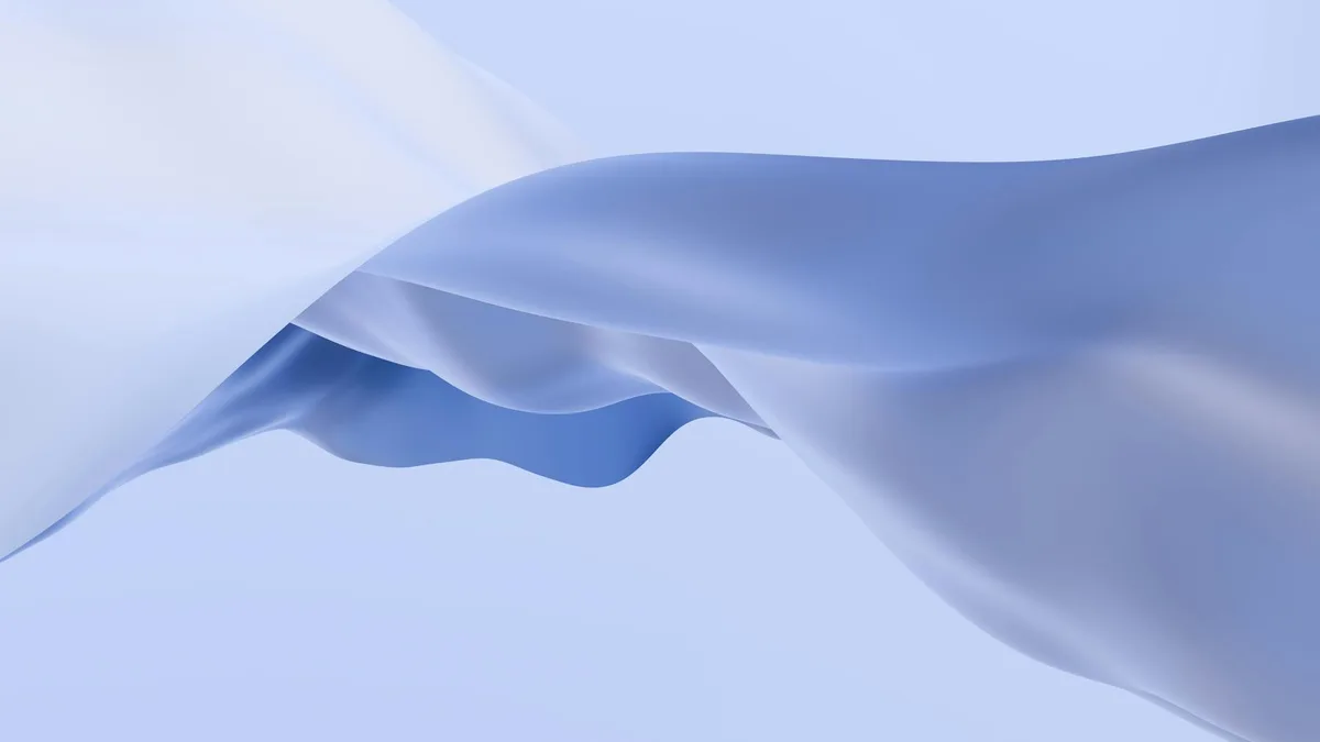 Tessuto blu fluente, esperienza visiva astratta e tranquilla