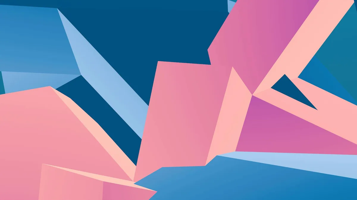 Pattern astratto vibrante con forme geometriche blu e rosa