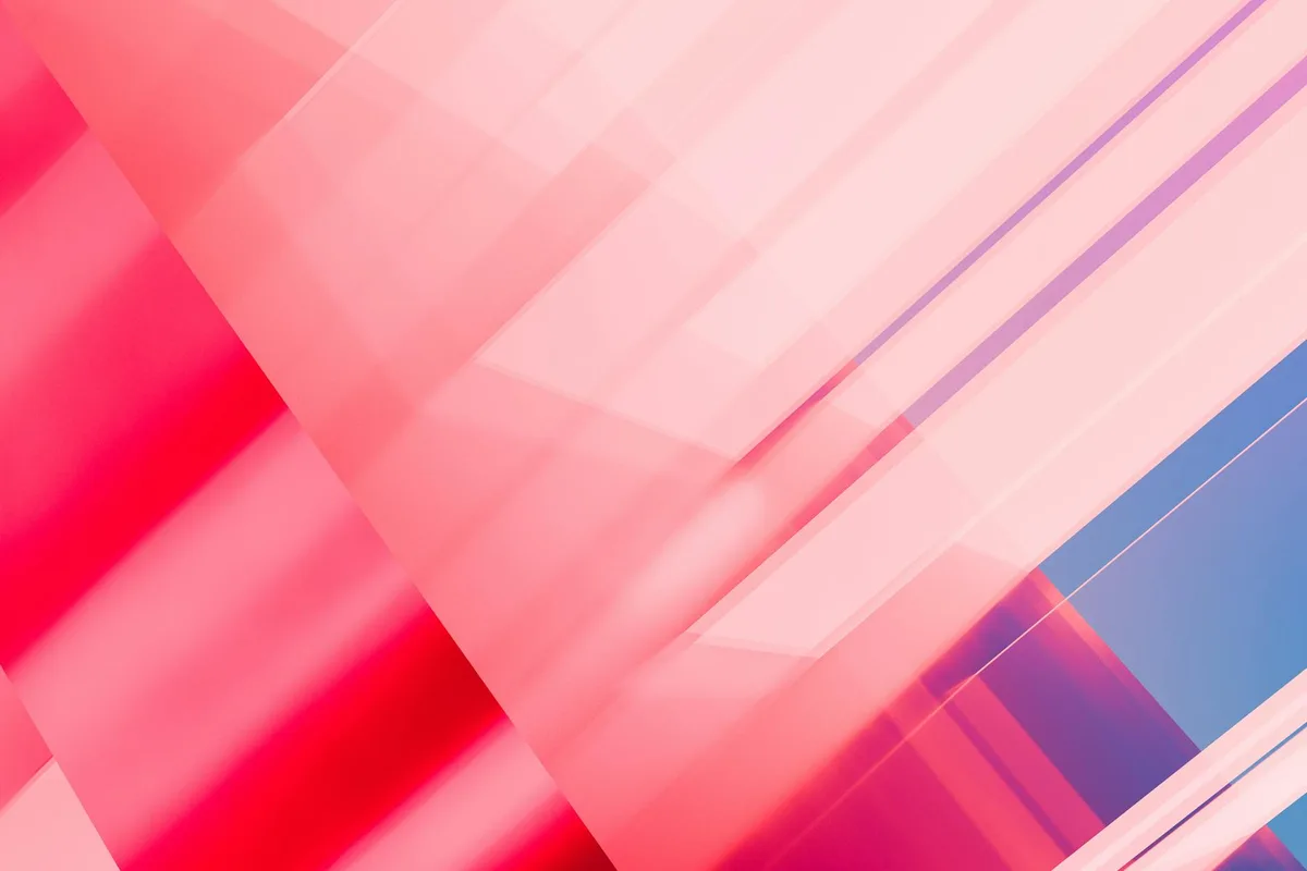 Lebendiges abstraktes geometrisches Muster mit Pink- und Blauverläufen als moderner Hintergrund