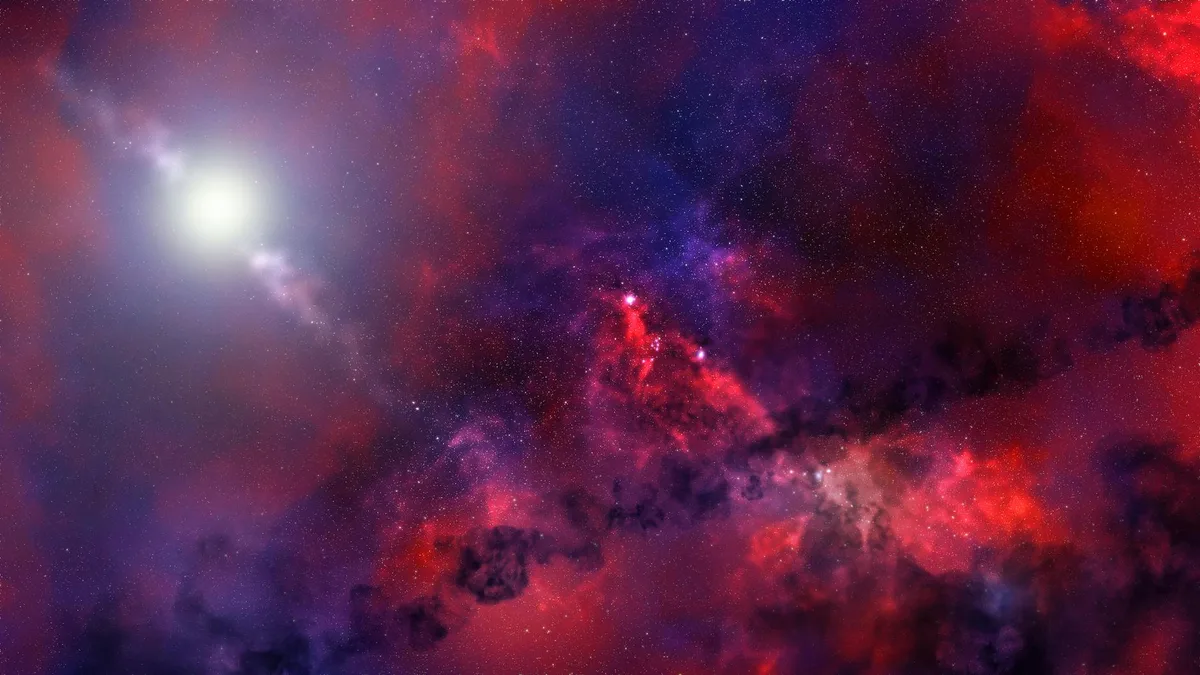 Nebulosa cosmica vibrante con stelle, sfondo celeste per wallpaper