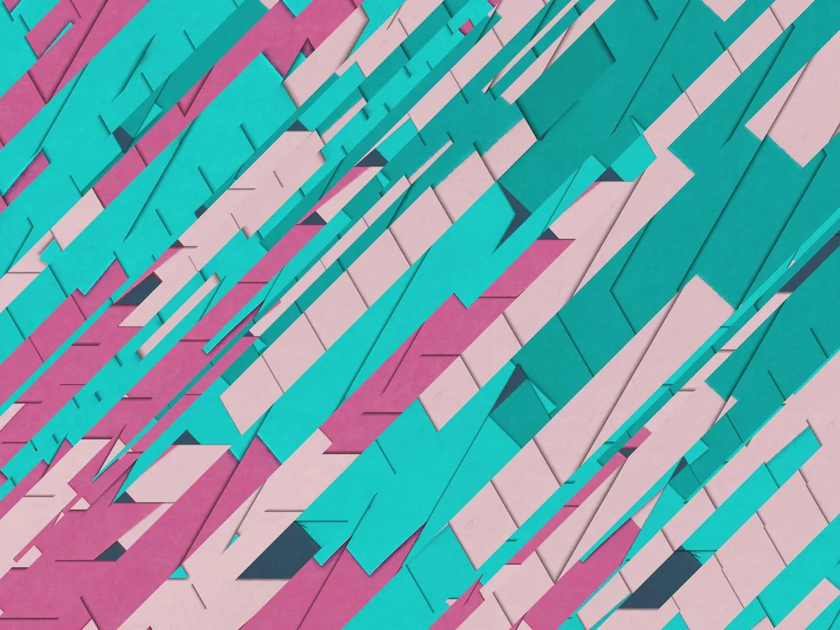 Lebendiger geometrischer abstrakter Hintergrund mit Pastellfarben und dynamischen Formen